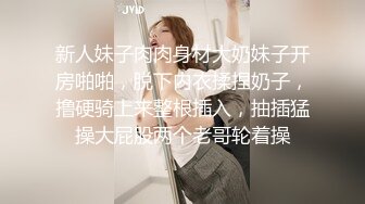 新人妹子肉肉身材大奶妹子开房啪啪，脱下内衣揉捏奶子，撸硬骑上来整根插入，抽插猛操大屁股两个老哥轮着操